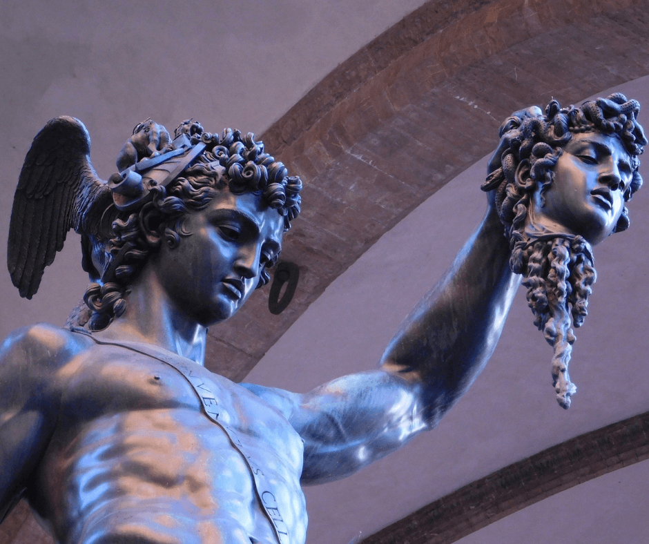 Statua del Perseo e autoritratto nascosto